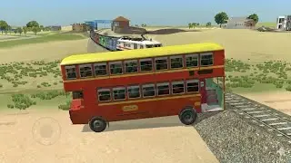 Train vs Bus Accident Reality 🚆| Driver Ki Himmat Ne Bachaya Sabko 