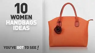 Top 10 Orange Handbag [ Winter 2018 ]: Hynes Victory Woven Pattern Large Tote Bags Handbags for