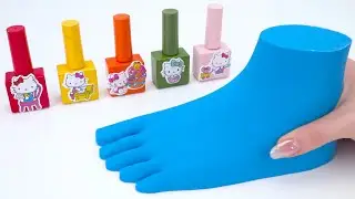 How to make a foot art using dynamic sand cutting and sand themed nail poslish