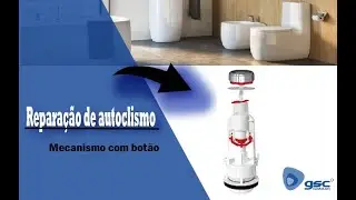 mecanismo descarga autoclismo com botão que pode  interromper 3703179