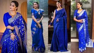Blue Saree Design Ideas for Every Occasion | Unique Blue Saree Styles & Party Wear Outfits