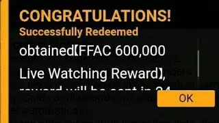 FFAC 2021 Grand Final 600K Live Watching Milestone Redeem Code | FF Redeem Code Expire Time Increase