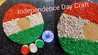 Independence Day Special Craft Idea//Rice Wall Hanging// Tricolour Independence Day Craft Idea//