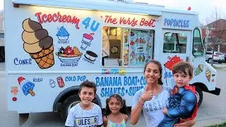 Kids Buying Ice Cream from Ice Cream Truck family fun video