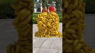 P.1609 The character cabbage🥬 apple🍎 banana🍌vegetable and fruit walking bumps... 3D special effects