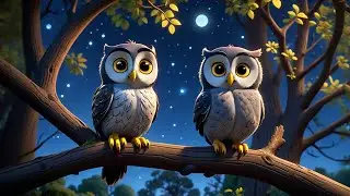 Two Tiny Owlets Flap at Night | Nighttime Song for Kids | Fun Nursery Rhymes and Learning Songs