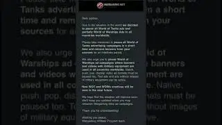 Wargaming Company Paused all Of Their Ads