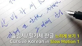 Cursive Korean in Slow Motion 1 흘림체/필기체 손글씨 한글/한국어 느리게 보기 1