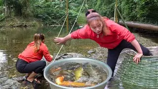 A Day of Simple Farm Life | Bamboo Fish Traps, Big Fish Harvest & Quiet Rural Work