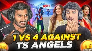 👑THALA GAMING  vs 4 TS GIRLS | CHALLENGE🤬 | 1 vs 4 🔥| FREE FIRE IN TELUGU #freefire #thalagaming