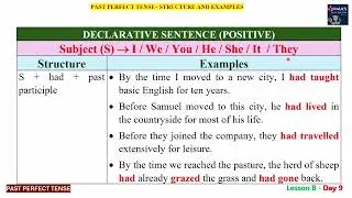 Day 9 | Past Perfect Tense| Paul's Simplified English Learning  |  கடந்த கால வினை முற்று | 9 of 14