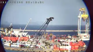 🟤🛳️🚚 #はたらく港  那覇新港   LIVE コンテナ OKINAWA  NAHA PORT  コンテナ船 ガントリークレーン