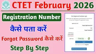 CTET Registration Number Kaise Nikale | CTET Forgot Password Kaise Kare | CTET Application Number 