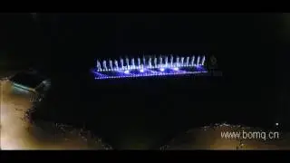 Arial video for the large floating music water fountain show in Cuiaba, Brazil