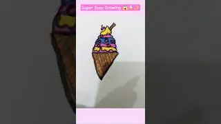 Super Easy Drawing 😱🍦✨#shorts #drawing #kidsart #art #diy #trending #fun #drawfunandlearn #icecream