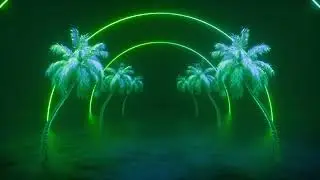 [4K] Neon Palm Tree Loop - Clean Visuals