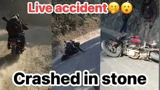 Live accident🥹🏍crashed in stone😮 #liveaccident #ns200 #dangerousaccident #motovlog #dailyvlog 