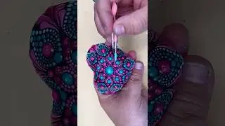 Pink and Teal dot mandala Heart painting #dotart #satisfying #heart #mandala #art #painting #gifts