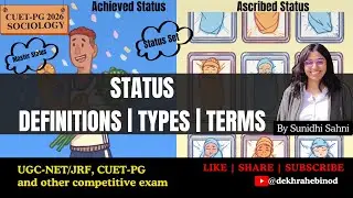 Status - All Concepts in One Video | CUET-PG Sociology 2026  #jnu #cuetpg #oneshotrevision