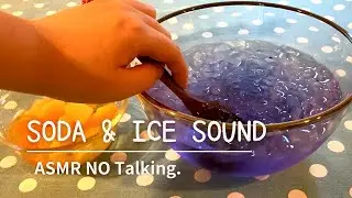 Making soda drinks with ice. fizzy & popping sound. ASMR NO Talking.