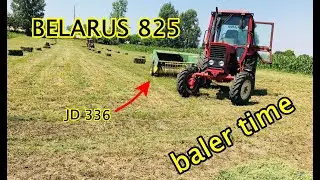 MTZ 82 Беларус 825 - Belarus 825 & John Deere 336 Square Baler