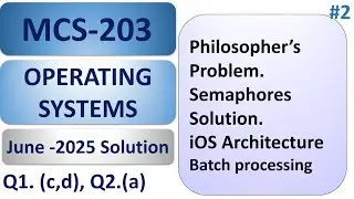 Philosopher&rsquo;s Problem | Semaphores Solution | iOS Architecture | Batch processing  |MCS203 June2025