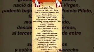 como la verdadera oracion de todo catolico la oracion del credo