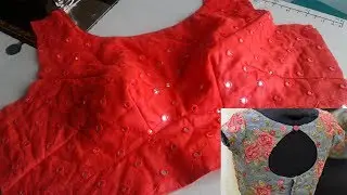 boat neck blouse front part cutting and stitching