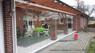 Glas-Schiebe-Dreht&uuml;r unter #Terrassendach