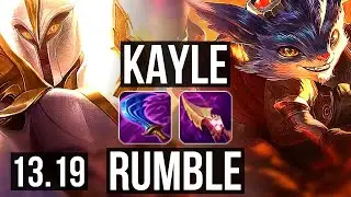 KAYLE vs RUMBLE (TOP) | 68% winrate, Dominating | EUW Master | 13.19
