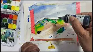 Mixed media experiments: making mini paintings/holiday cards
