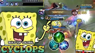 MANIAC + 28Kiils!! Meta Ciki Skin Cyclops Spongebob 2x maniac - Build Top 1 Global Cyclops - Mlbb