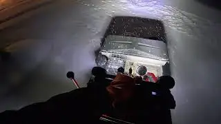 POV Night Snow Plowing with a Boss Snowrator