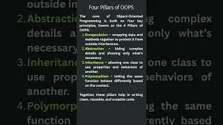 4 Pillars of OOPS | Core Concepts You Must Know