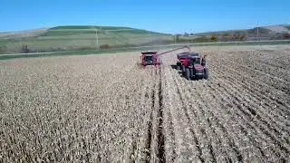 Unloading on the go drone footage