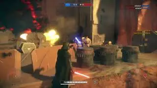 Darth Vader Force chokes Rey and drops her off cliff