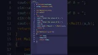 c++ program to multiply two numbers using function | PWOS #shorts