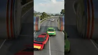 Cars Bollard Wall Crash &ndash; BeamNG.drive