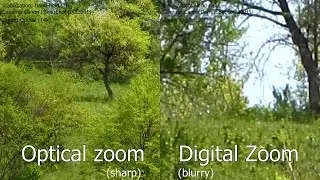 Optical zoom vs Digital zoom (clear vs blurry)