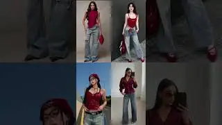 Red or Maroon denim outfit ideas for you ✨❤️ #outfit #outfitideas #outfitinspo #red #denim