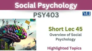 PSY403 Short Lecture 45_Overview of Social Psychology_Psy403 short lec 45_Final Term Preparation