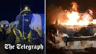 Riot breaks out in Cardiff as crowd clashes with police