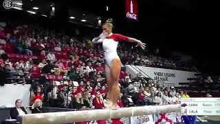 Arkansas gymnast Cami Weaver on beam vs. Alabama