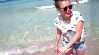 Erika enjoying Mondello beach