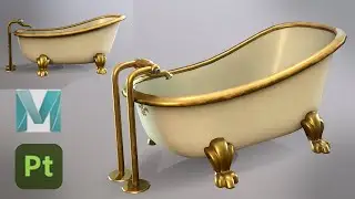 Stylized Bathtub with Autodesk Maya 2022 and Substance 3D Painter