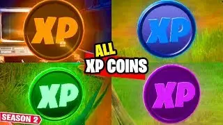 All XP COINS LOCATIONS IN FORTNITE SEASON 2 Chapter 2 : Blue,Gold,Green And Purple