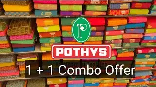 Pothys aadi sale 1+1 Combo offer😍 || Gift sarees || Flat 50% off