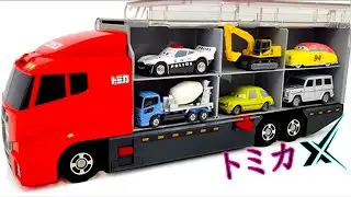 トミカ☆ランボルギーニ・トラック・バスなどを開封！コンボイに収納！ Unboxing Tomica Lamborghini, Bus & Truck Convoy!