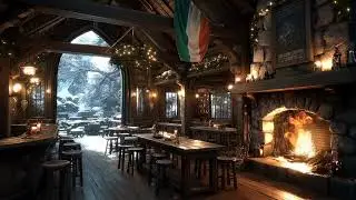 Quiet Night in the Irish Pub | Soft Fiddle, Lute & Firelight