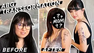 EXTREME ABG (Asian Baby Girl) Baddie Transformation... with MOM?? | makeup, fake tattoos, nails